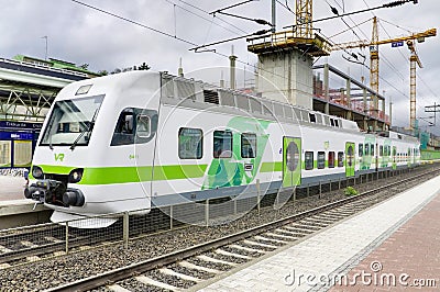 TIKKURILA, FINLAND -27 JUNE: Modern passangers train.