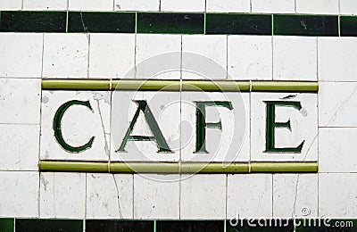 Tiled Cafe Sign