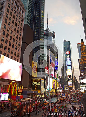 Times Square with animated LED signs, Manhattan, New York City.