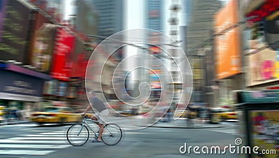 Times Square Bicycle Blur New York USA