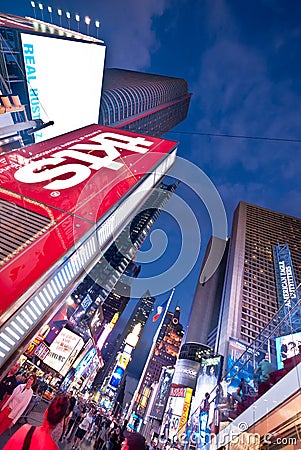 Times Square in the Evening and Night