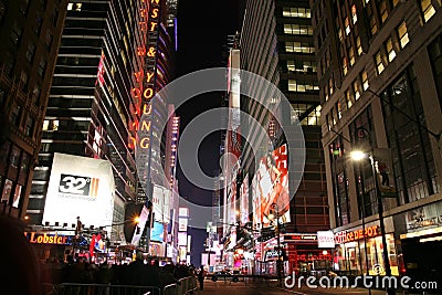 Times Square, New York street night life January 1, 2008, New Yo