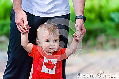 Toddler in Canada shirt