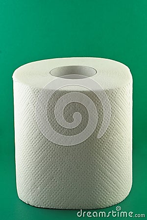 Toilet paper on green