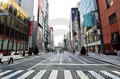 TOKYO - AUGUST 03: Shibuya in August 03 2013 - crowds of people crossing the center of Shibuya