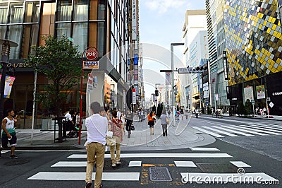 TOKYO - AUGUST 03: Shibuya in August 03 2013 - crowds of people crossing the center of Shibuya