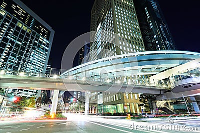 Tokyo city with car light