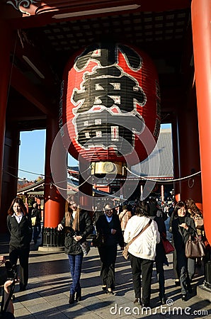 TOKYO, JAPAN - NOV 21: Imposing Buddhist structure