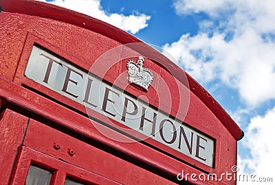 Top of a red London Telephone box