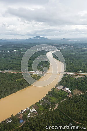 Top view of the irrigation and farm land