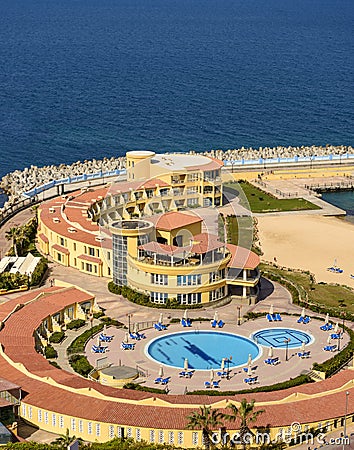 Top View of Sea Hotel Swimming Pool