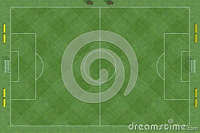 Top view of soccer field