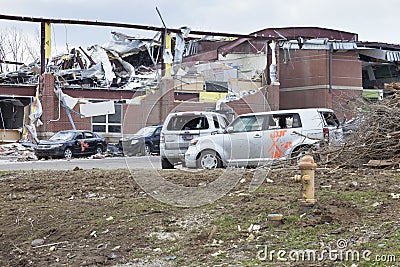 Tornado aftermath in Henryville, Indiana