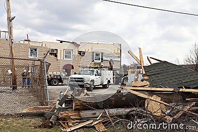 Tornado aftermath in Henryville, Indiana