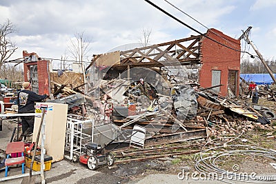 Tornado aftermath in Henryville, Indiana