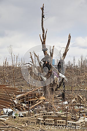 Tornado aftermath in Henryville, Indiana