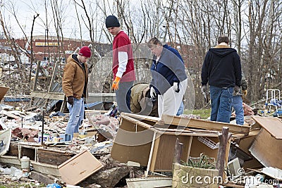 Tornado aftermath in Henryville, Indiana