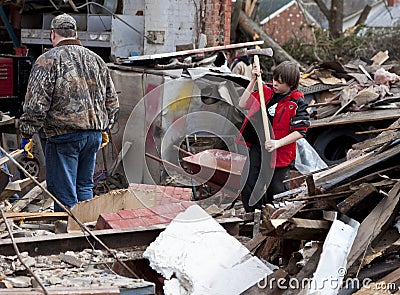 Tornado aftermath in Henryville, Indiana