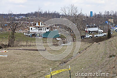 Tornado aftermath in Henryville, Indiana