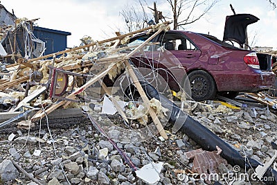 Tornado aftermath in Henryville, Indiana