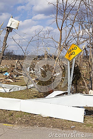 Tornado aftermath in Henryville, Indiana