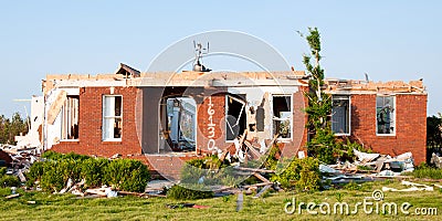 Tornado-damaged home in northern Alabama