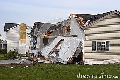 Tornado Storm Damage House Home Destroyed by Wind