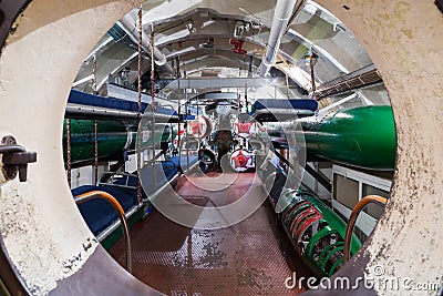 Torpedo compartment in russian submarine