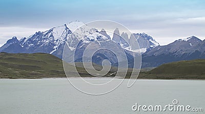 Torres del Piane peaks. Patagonian landscape with mountains.