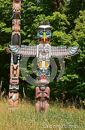 Totem Poles of the First Nation in Vancouver