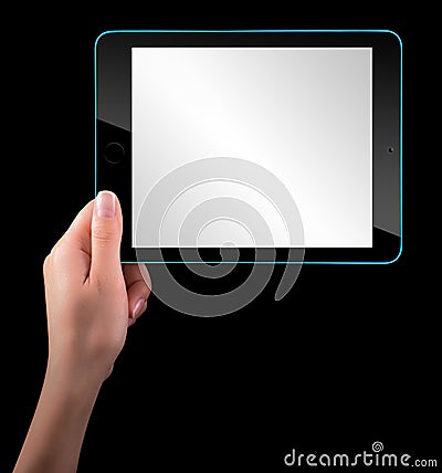 Touch screen tablet computer with hand