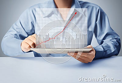 Touch screen tablet with a graph