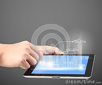 Touch screen tablet with graph