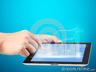 Touch screen tablet with graph