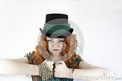 Tough girl wearing top hat