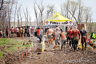 Tough Mudder: Racers at the First Aid Station