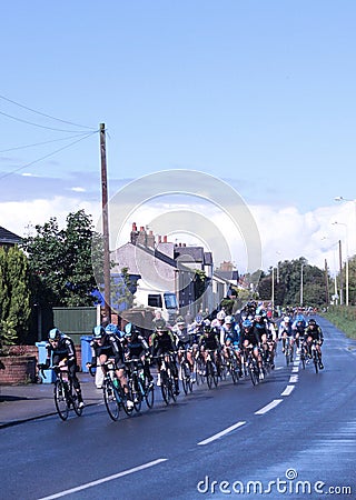 Tour of Britain cycle race stage 4 main peleton