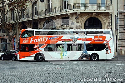 The tour bus in Paris, France