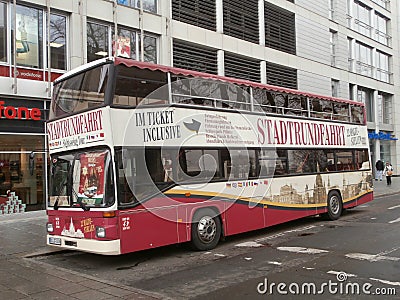 Tourist sightseeing bus in Dresden, Germany