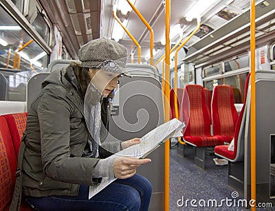 Tourist in train