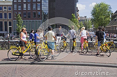 Tourists at Anne Frank House in Amsterdam