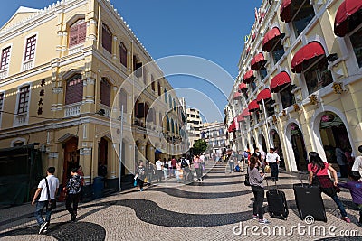Tourists visit the Historic Center of Macau