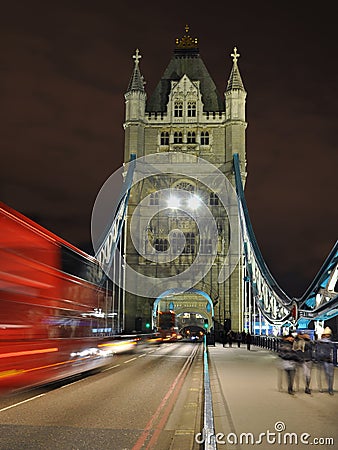 Tower Bridge night perspective, London