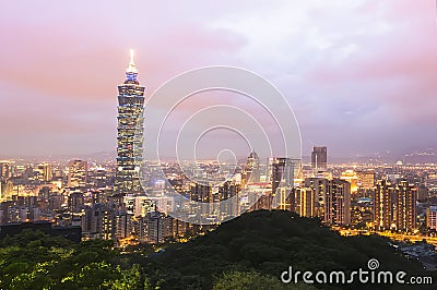 101 Tower and buildings in Taipei, Taiwan