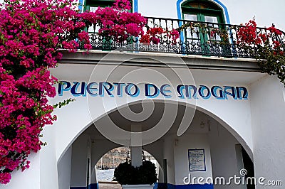 Tower of the harbor master in Puerto de Mogan