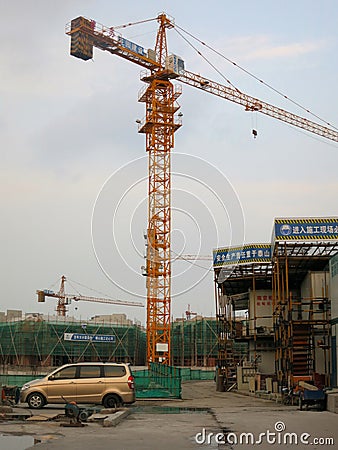 Towers Cranes at Construction Site