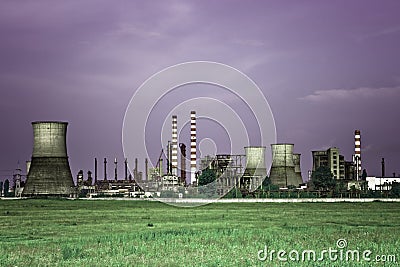 Toxic industry - industrial oil refinery