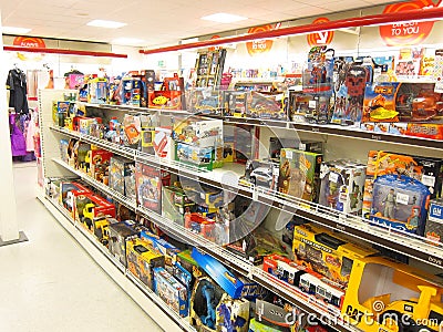 Toys for sale in a store.