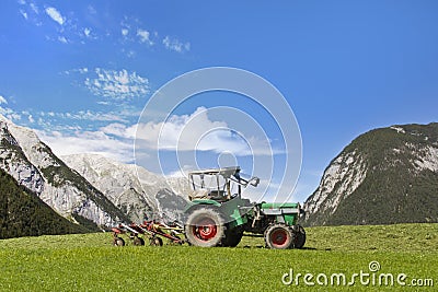 Tractor on a lawn