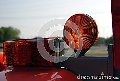 Tractor With Tail Lights and Caution Light